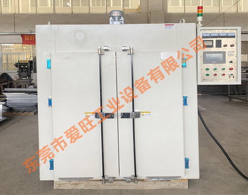 推车式水平运风型烤箱,双门水平运风工业烘箱, 推车带托盘烘箱
