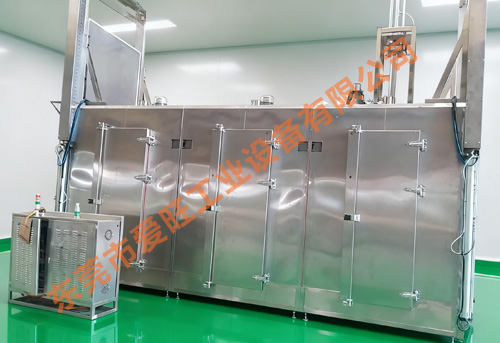 大型不锈钢自动台车工业烘箱+悬挂线+不锈钢工业烤箱