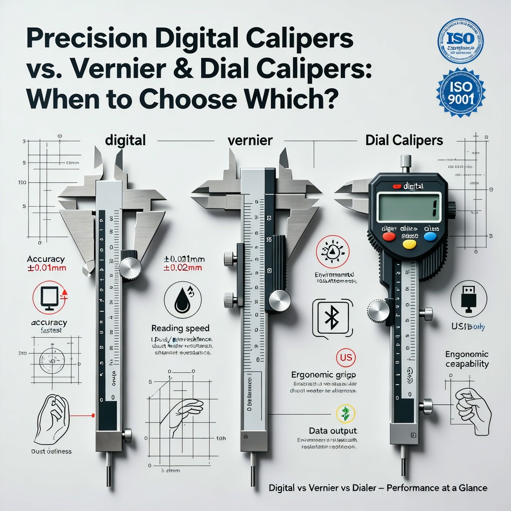 Precision Digital Calipers vs Vernier & Dial Calipers: When to Choose Which?