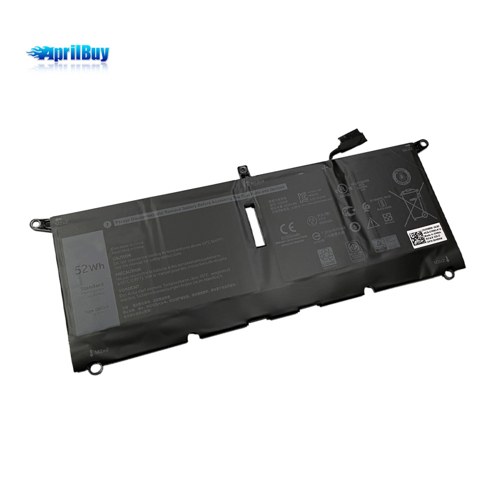 DXGH8 7.6V 52Wh Battery for Dell XPS 13 9370 9380 Inspiron 13 7390 7391 2-in-1 5390 5391 14 7490 Latitude 3301 Vostro 13 5390 5391 G8VCF H754V 0H754V V48RM HK6N5 P82G P82G002 P113G P114G P115G 4 Cell