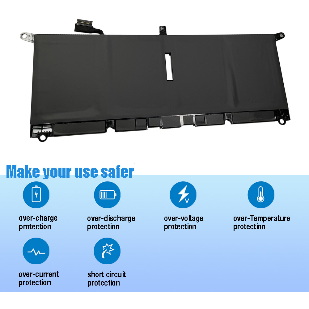 DXGH8 7.6V 52Wh Battery for Dell XPS 13 9370 9380 Inspiron 13 7390 7391 2-in-1 5390 5391 14 7490 Latitude 3301 Vostro 13 5390 5391 G8VCF H754V 0H754V V48RM HK6N5 P82G P82G002 P113G P114G P115G 4 Cell