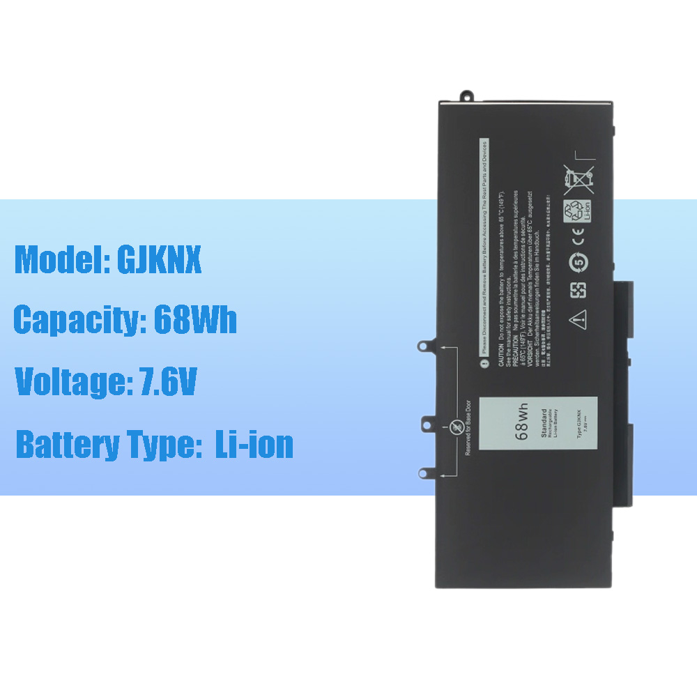 68Wh GJKNX Laptop Battery Replacement for Dell Latitude 5490 5480 5580 5590 5280 5288 5488 5591 5491 5495 E5480 E5580 E5490 E5590 Precision 15 3520 3530 Series Fits GD1JP DY9NT 5YHR4 451-BBZG 7.6V