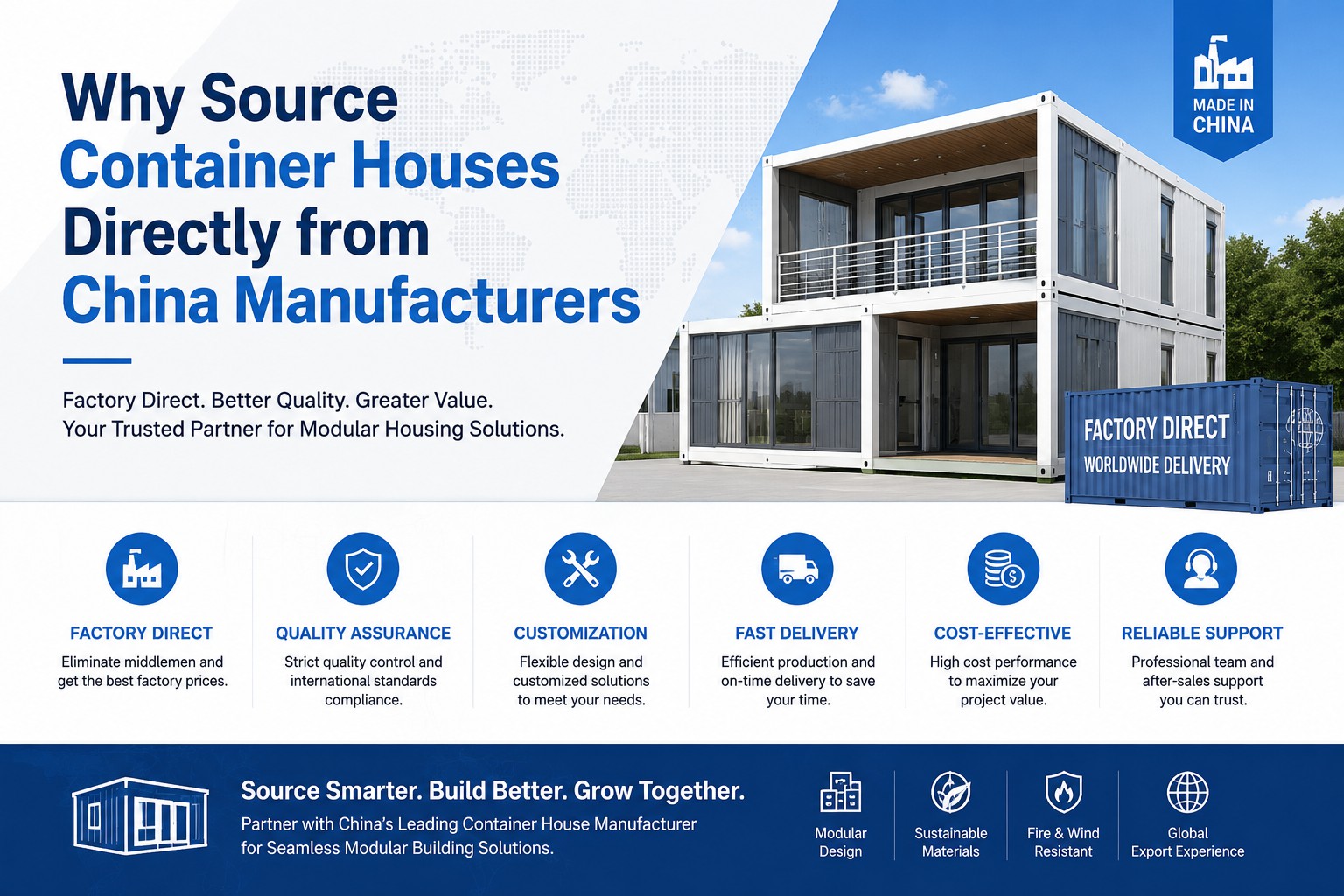 Why Source Container Houses Directly From China Manufacturers