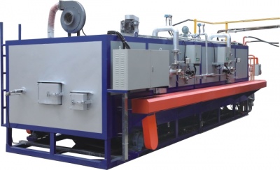 Double-gun energy-saving automatic multi-log hot shear furnace