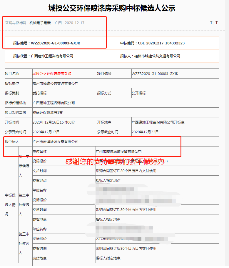 恭喜我司中标：广西梧州市公交公司大巴车喷...