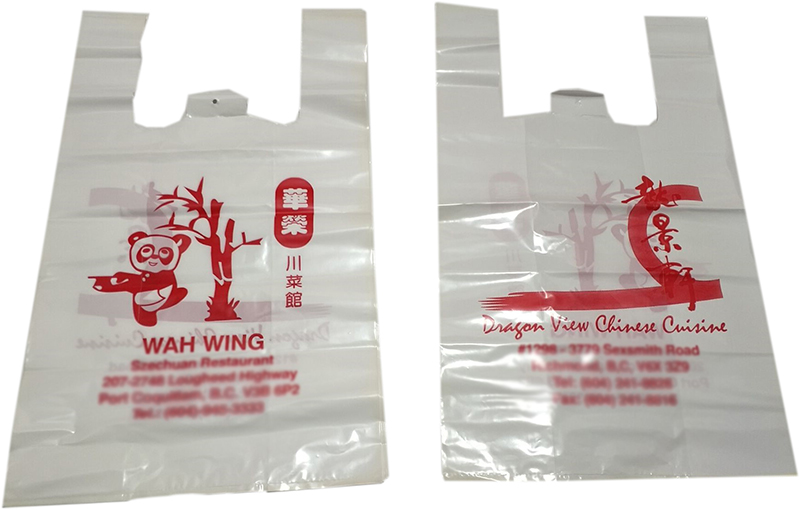 超市用白色塑料打包购物背心袋