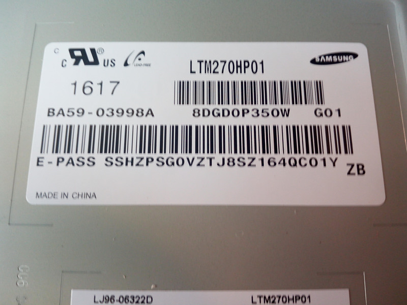LTM270HP01-G01 SAMSUNG LCD Display