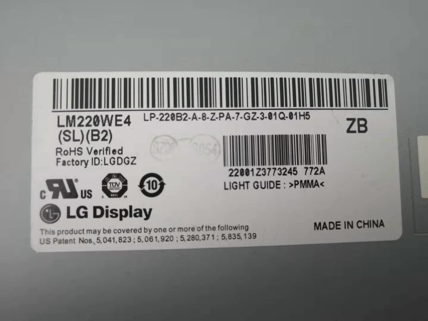 LM220WE4 SLB2 original LCD screen LM220WE4 （SL）（B2）