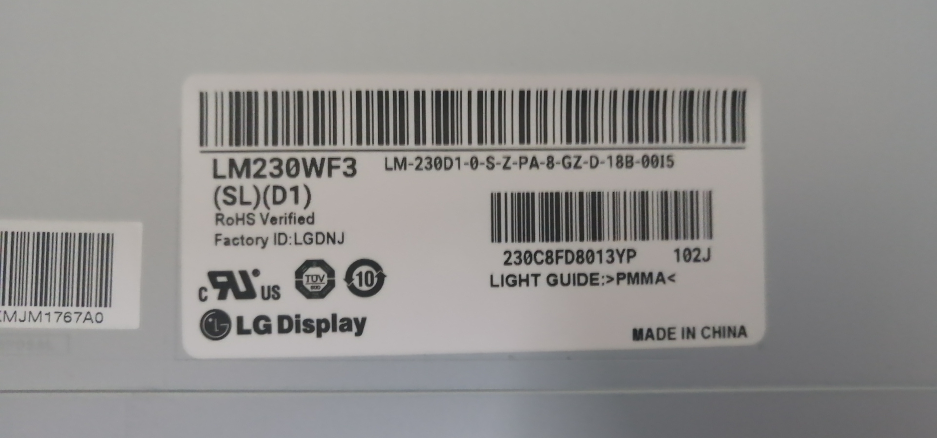 LM230WF3 SLD1 industrial LCD screen LM230WF3 （SL）（D1）