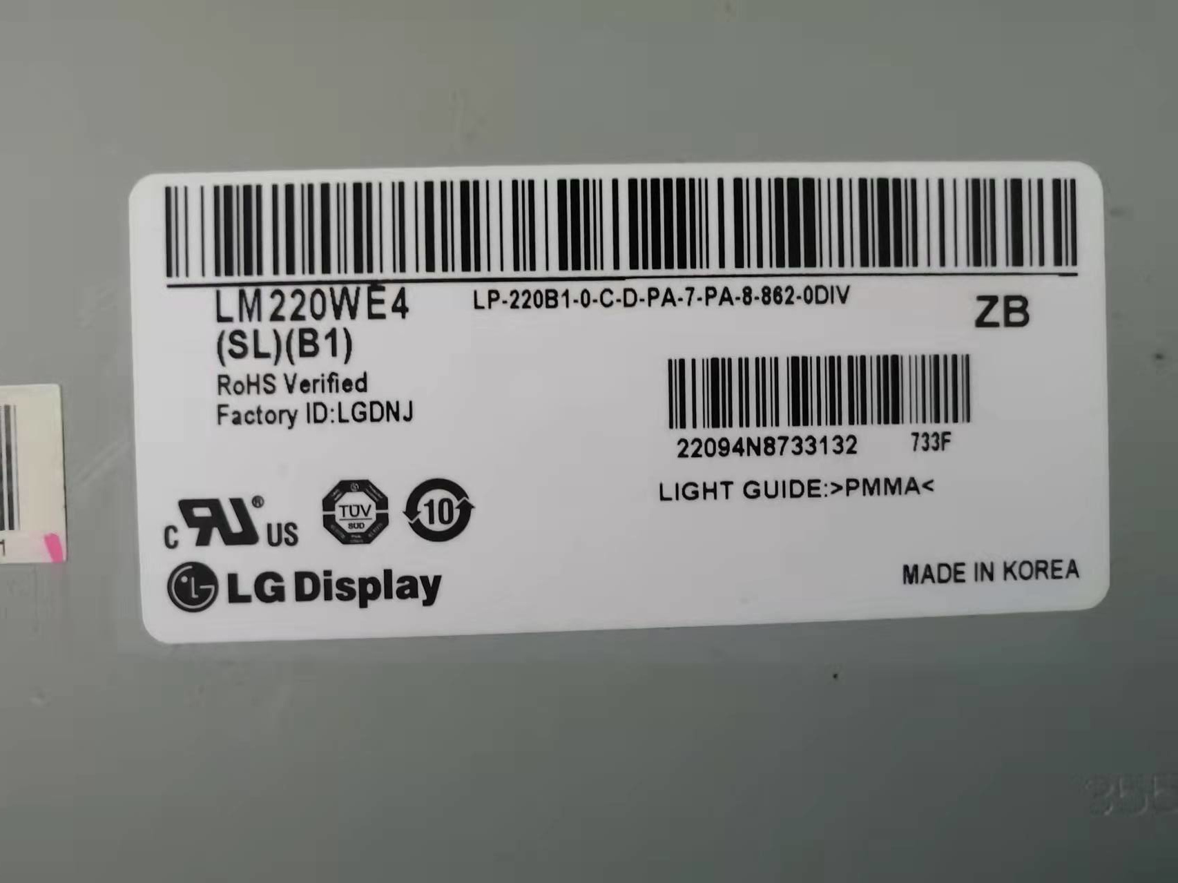 LM220WE4-SLB1 LCD Display 150pcs in stock