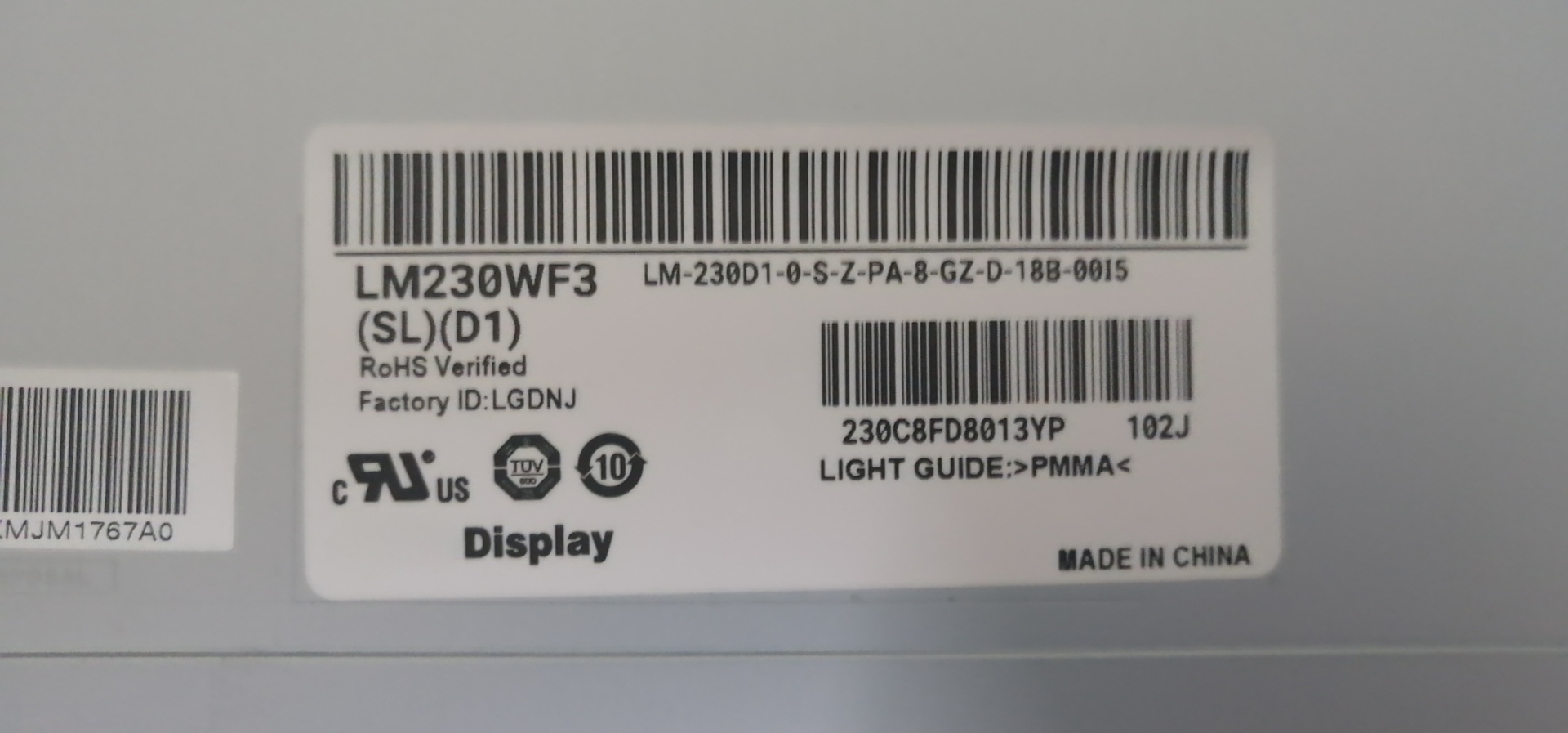 LM230WF3 SLD1 original LCD Panel 150pcs New coming