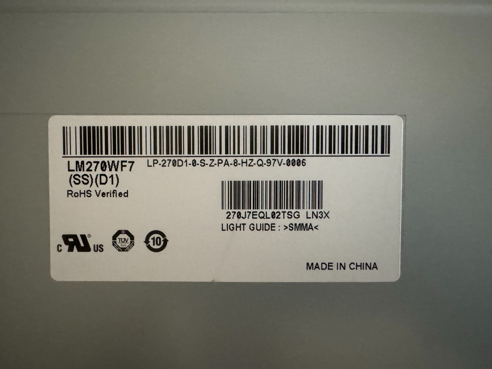 LM270WF7 SSD1 LCD Screen
