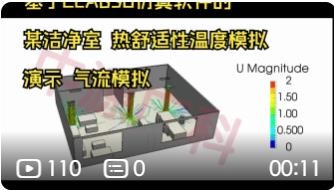 基于CLABSO仿真软件的某洁净室 热舒适性温度模拟演示 气流模拟