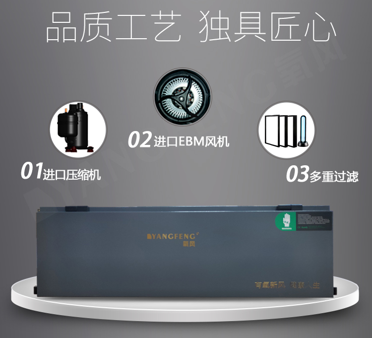 氧风别墅地下室车库中央吊顶管道式除湿机器新风除味防潮PM2.5