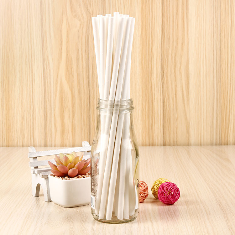 Solid white paper straw 