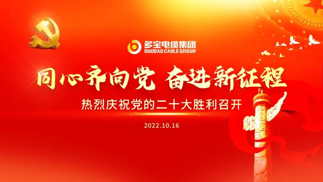 支部动态丨多宝电缆集团党支部组织收看党的二十大开幕会