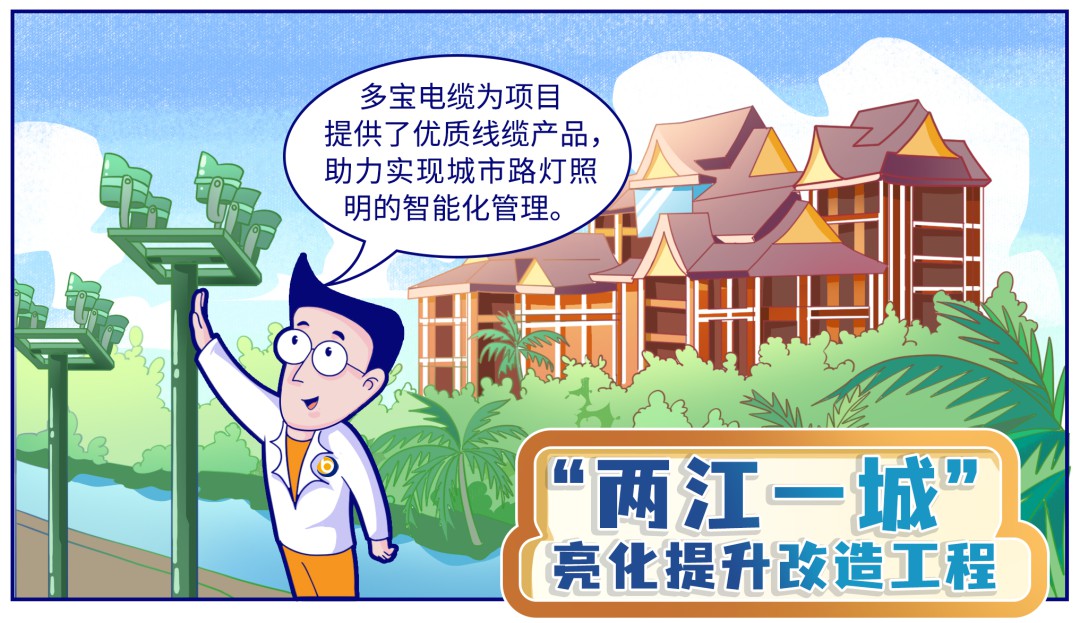 助力智慧城市打造，多宝电缆为澜沧江北岸亮化工程供货
