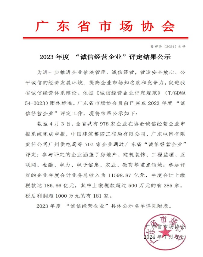 华南装饰集团再获“诚信经营企业”称号