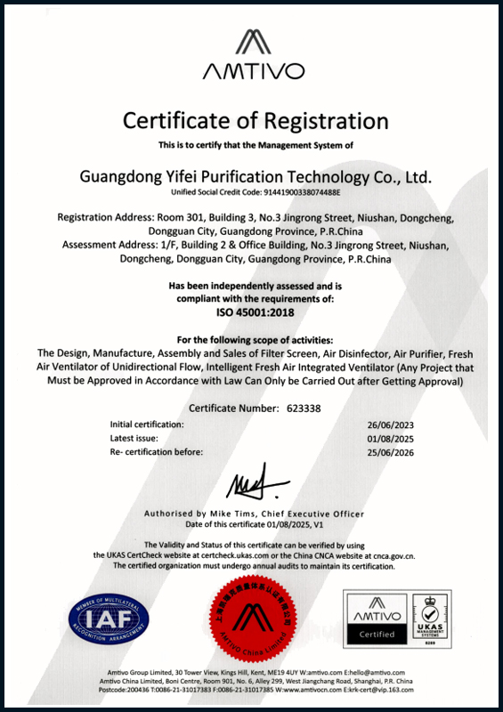 ISO 45001 Certificate