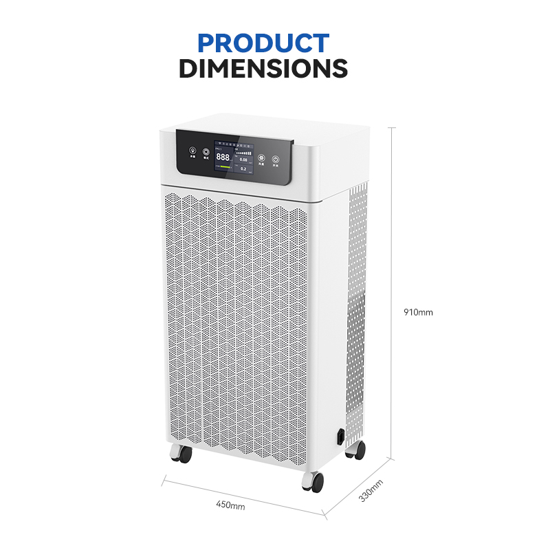 Smart Portable Electric HEPA Air Purifier Dual Filter Anti-formaldehyde Pet Smell Smoke Dust Pollen Removal Household App