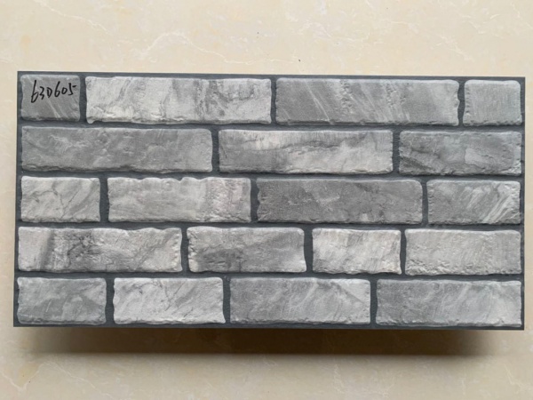 63D605  Grey brick Texture Ceramic Brick for Garden & Building Facade Tile