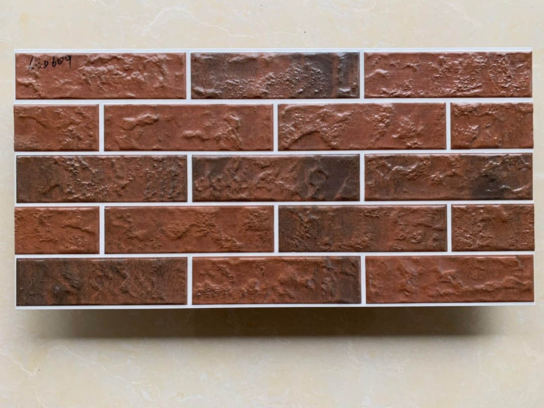 63D609  Red Brick Texture Premium Villa Exterior Wall Tile