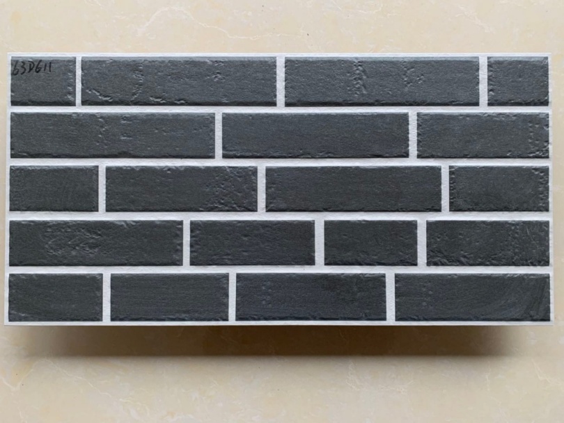 63D611  Grey Brick Texture Premium Villa Exterior Wall Tile
