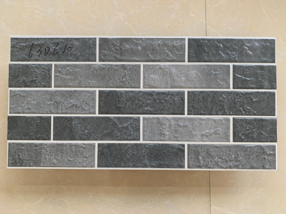 63D610  Grey Brick Texture Premium Villa Exterior Wall Tile
