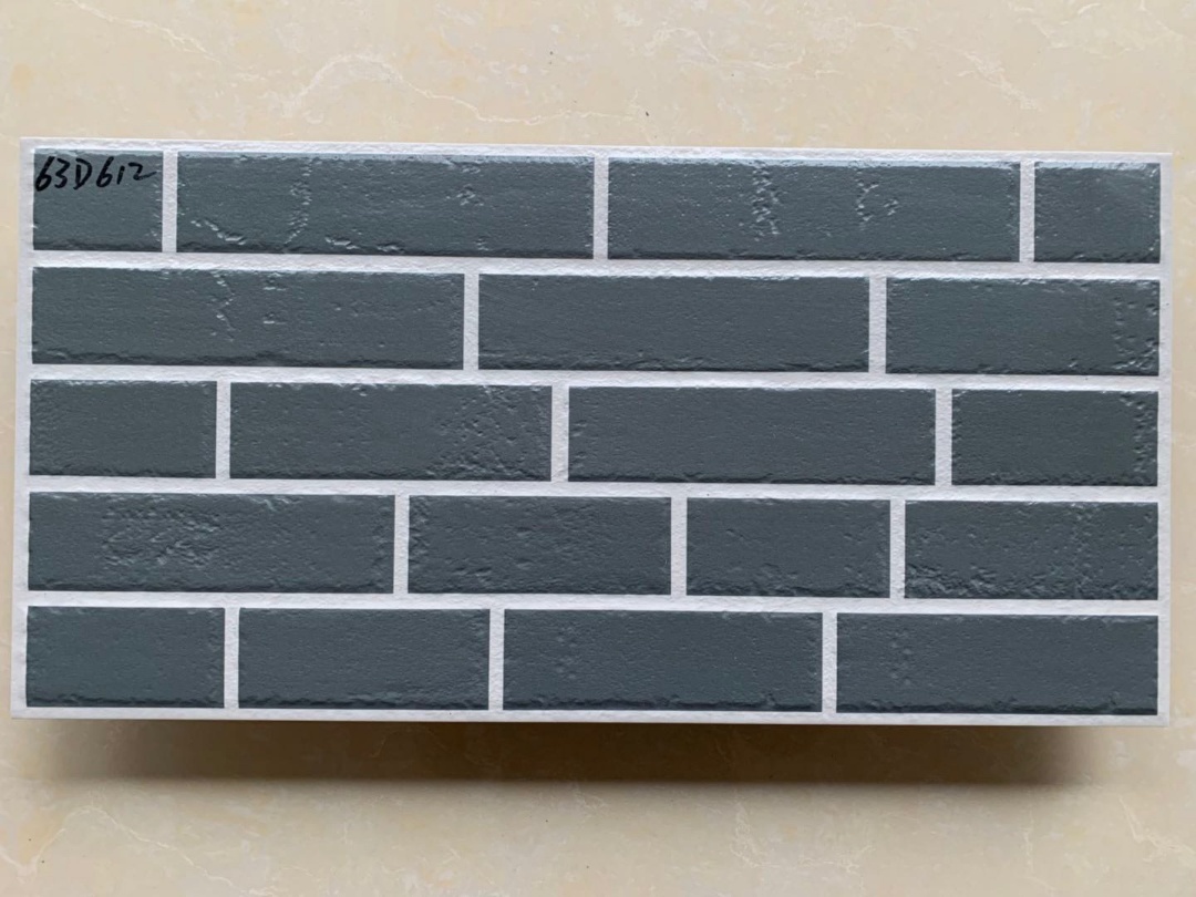 63D612  Grey Brick Texture Premium Villa Exterior Wall Tile