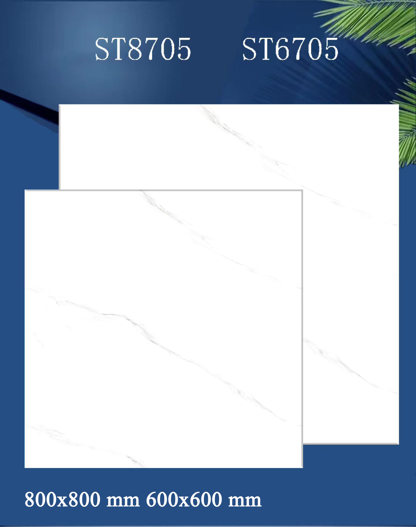 ST6705 White Marble Look Rustic Porcelain Floor Tile