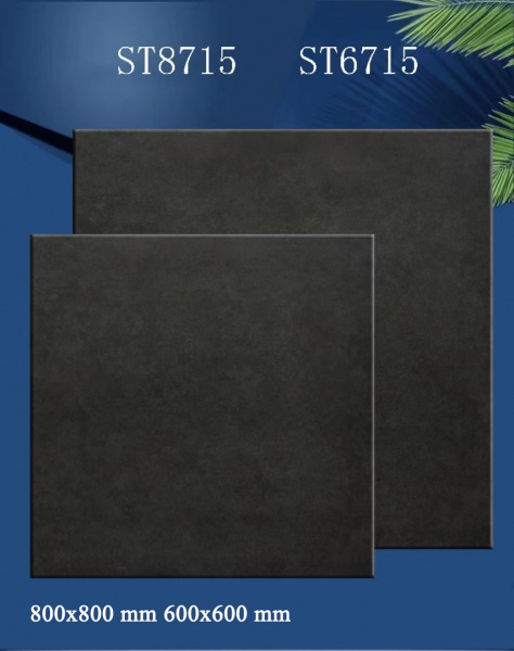 ST6715 Black Marble Texture Anti-Slip Rustic Ceramic Floor Tiles Supplier