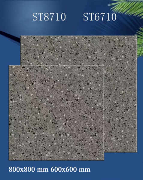 ST6710 Rustic Grey terrazzo Porcelain Tiles for Indoor Flooring