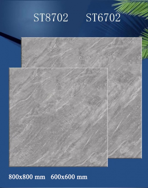 ST6702 Rustic Grey Mable Porcelain Tiles for Indoor Flooring