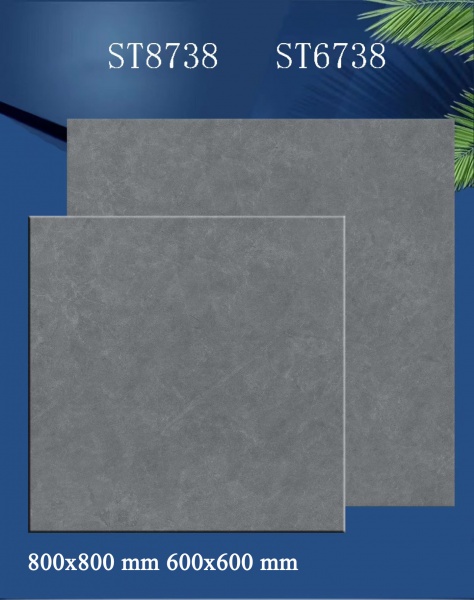 ST6738 Rustic Grey Mable Porcelain Tiles for Indoor Flooring