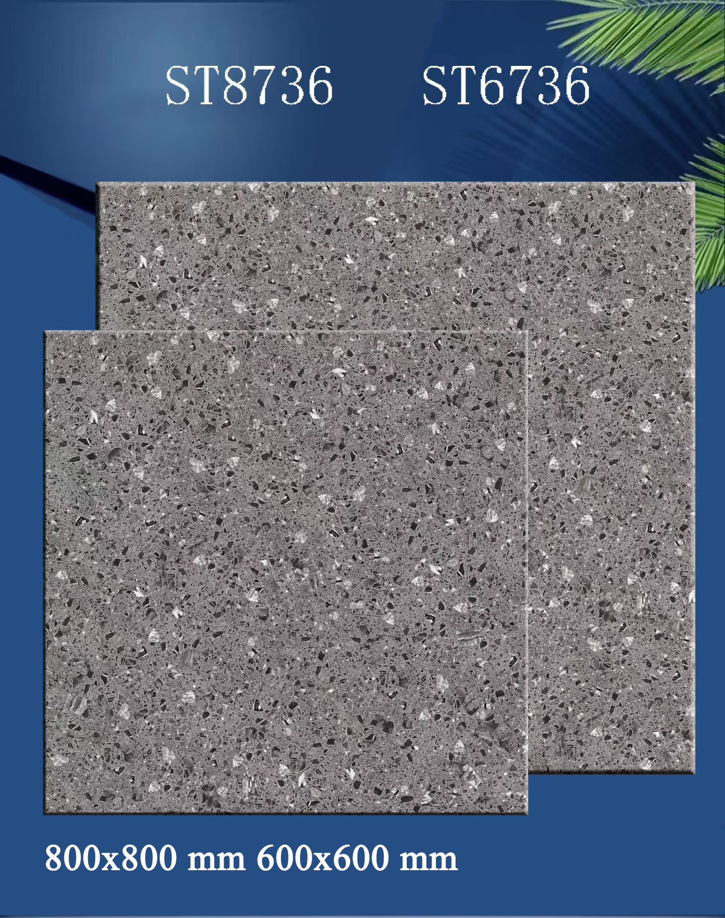 ST6736 Rustic Grey Terrazzo Porcelain Tiles for Indoor Flooring