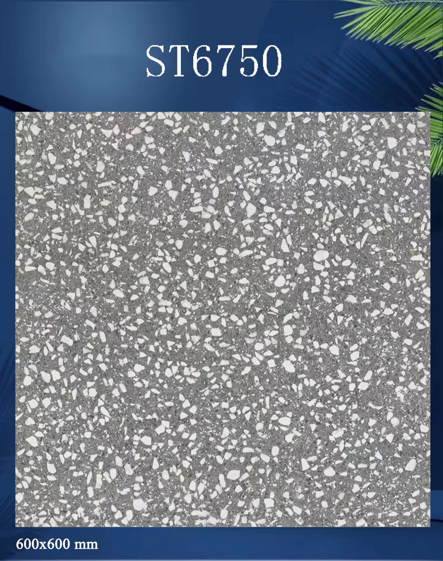 ST6750 Rustic Grey Terrazzo Porcelain Tiles for Indoor Flooring
