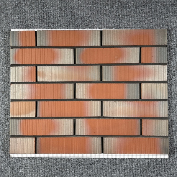 8102# Red Rustic Red Terracotta Brick Veneer Tile, 60×240mm, Weatherproof, for Commercial & Residential Use
