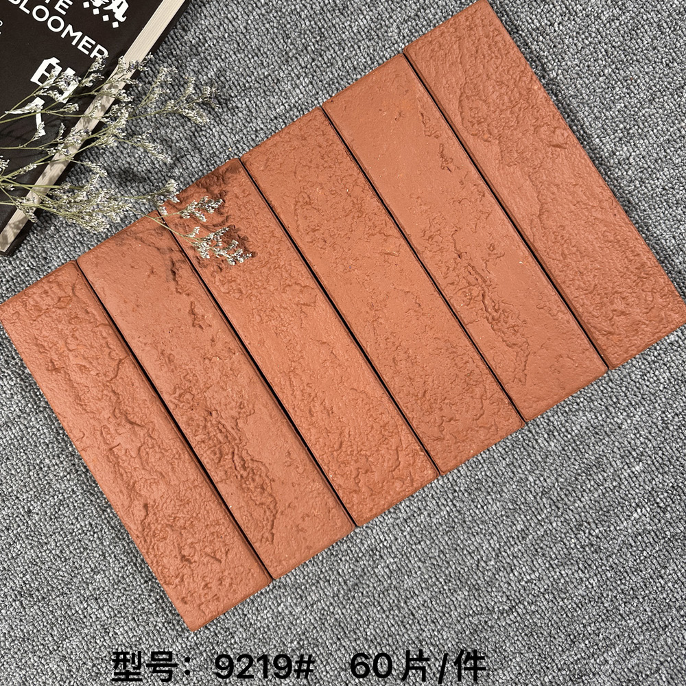 9219# Rustic Red Matte Clay Split Brick