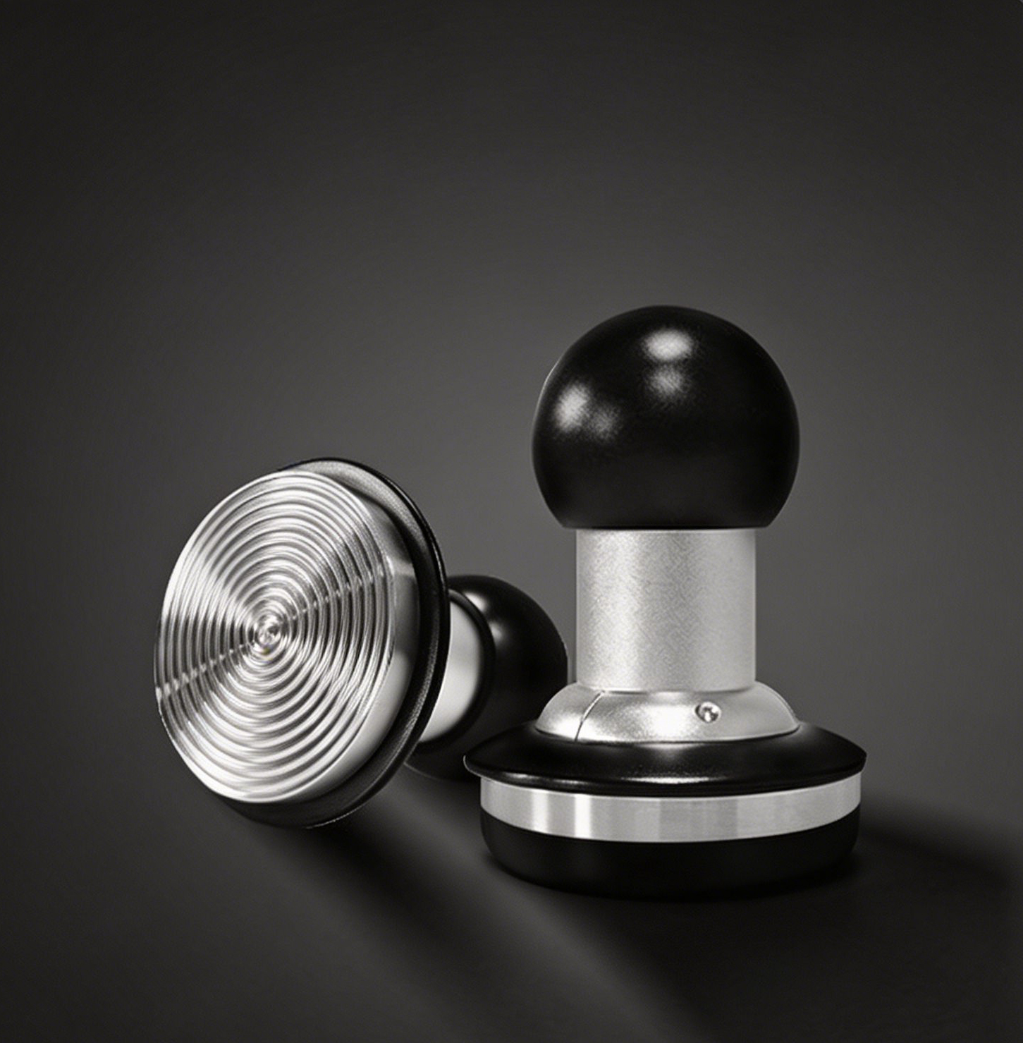 Rounded Aluminum Alloy Handle Triple-spring Pressure System Coffee Tamper
