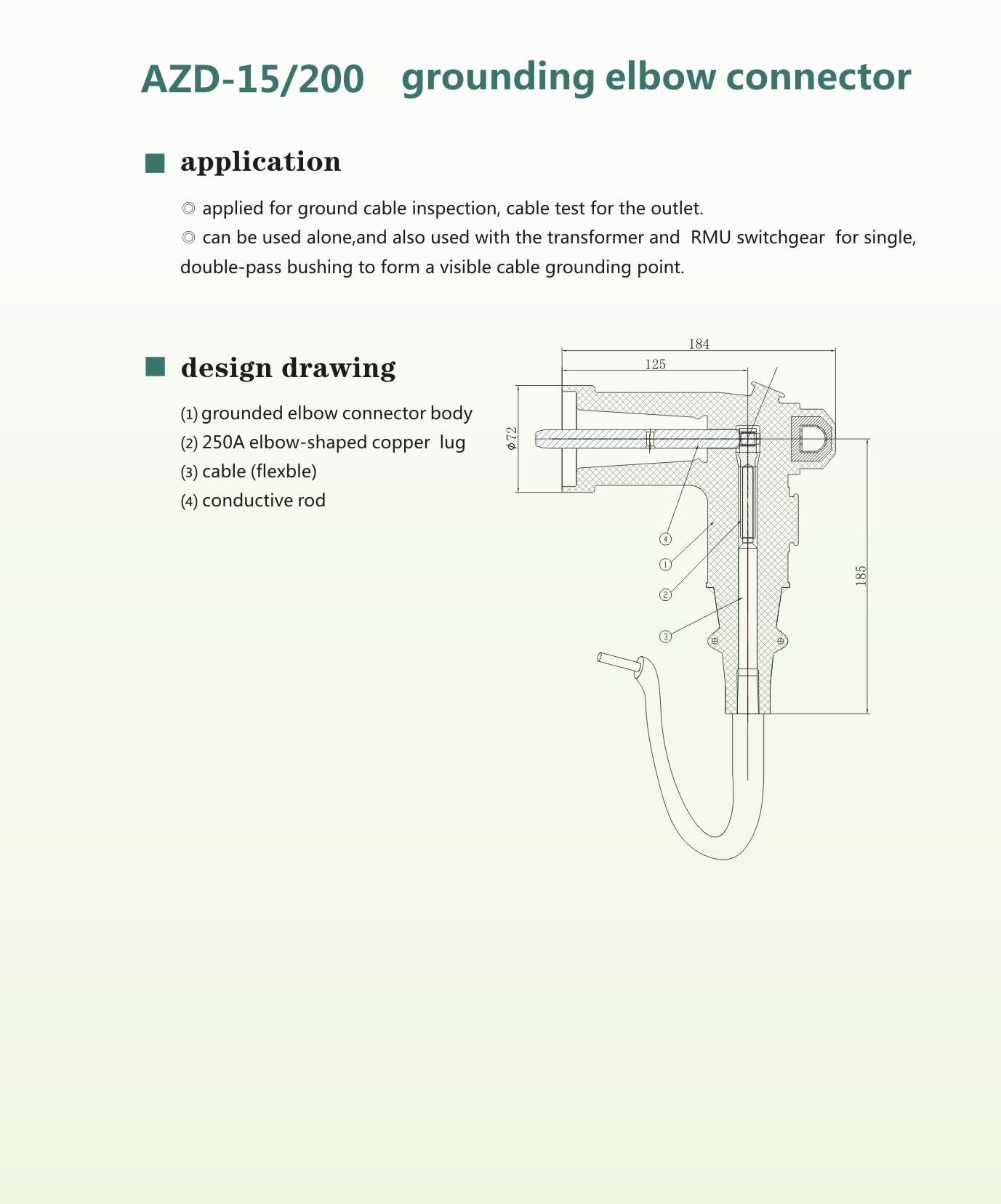 AZD-15/200 Medium Voltage Grounding Elbow Connector