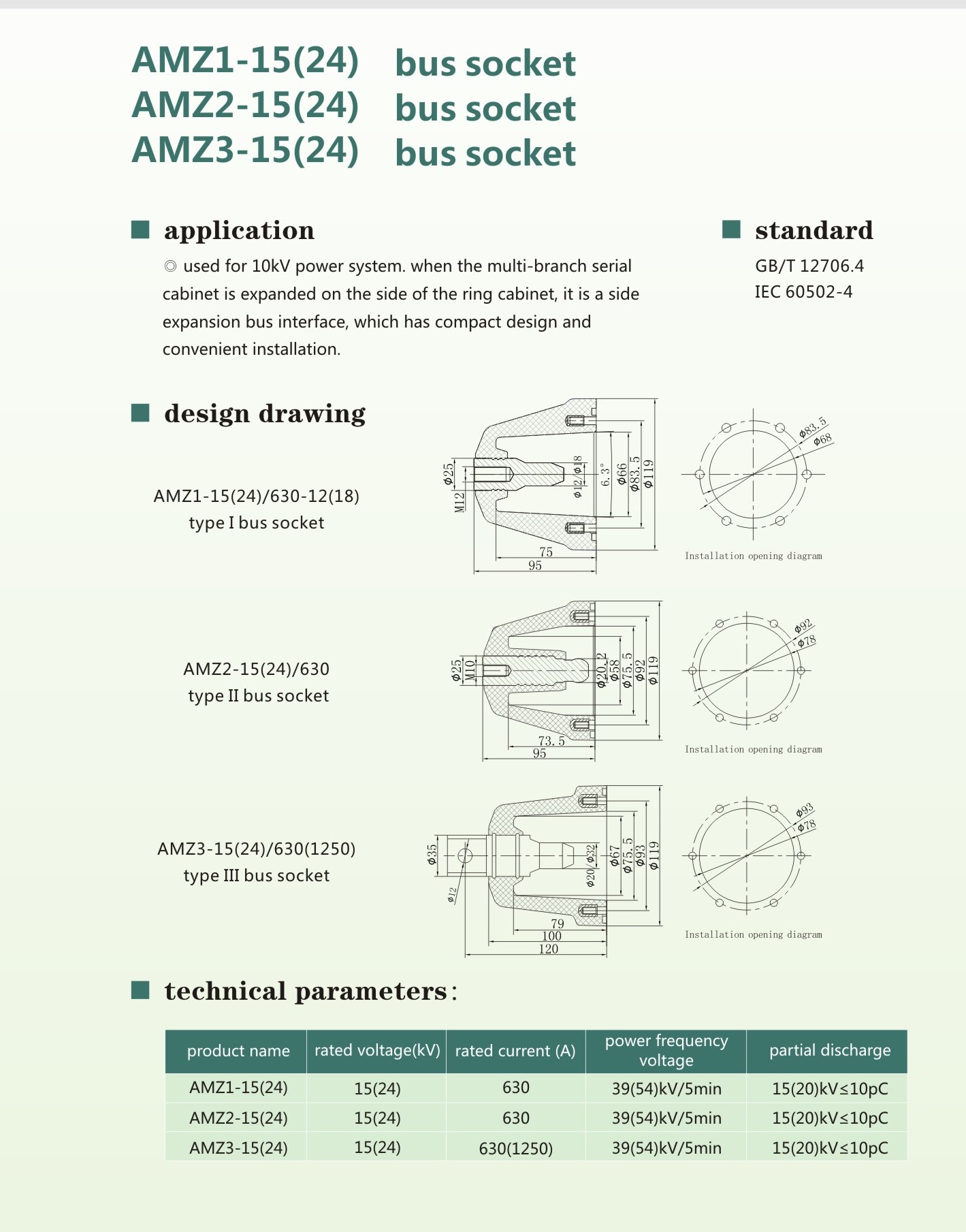AMZ1/AMZ2/AMZ3-15(24) High-Quality Bus Socket