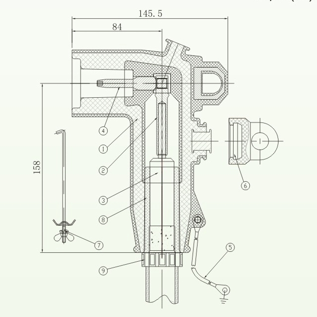 AZT2 15-24kV Elbow Connector With Adaptor