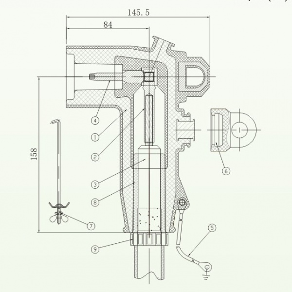 AZT2 15-24kV Elbow Connector With Adaptor