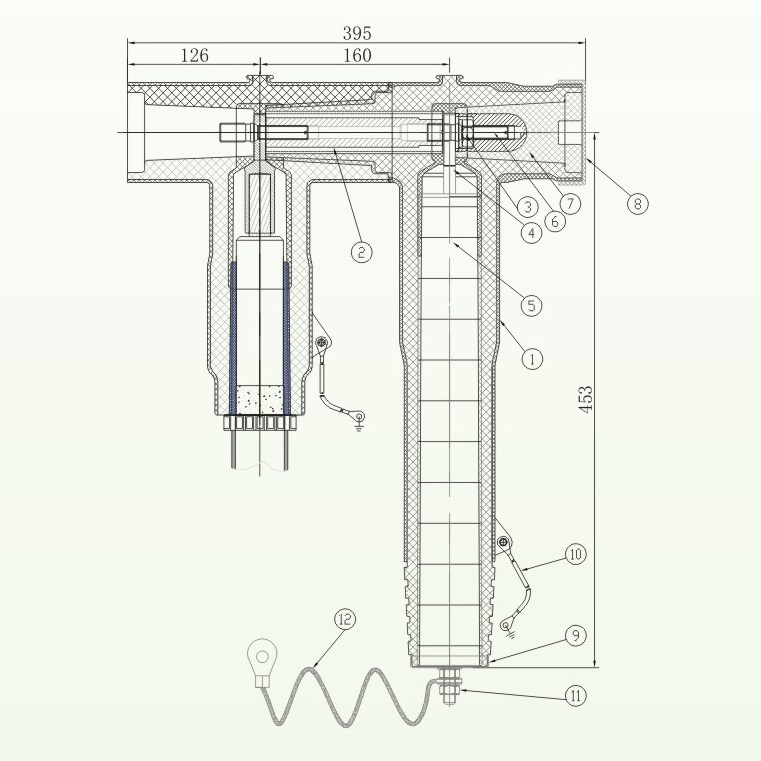 Double-Protected T-Rear Surge Arrester 51kV