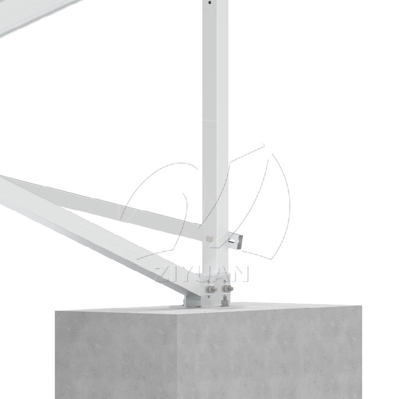 Details of Aluminum Ground Mounting Structure  Aluminum Solar Ground Mount with Concrete Base