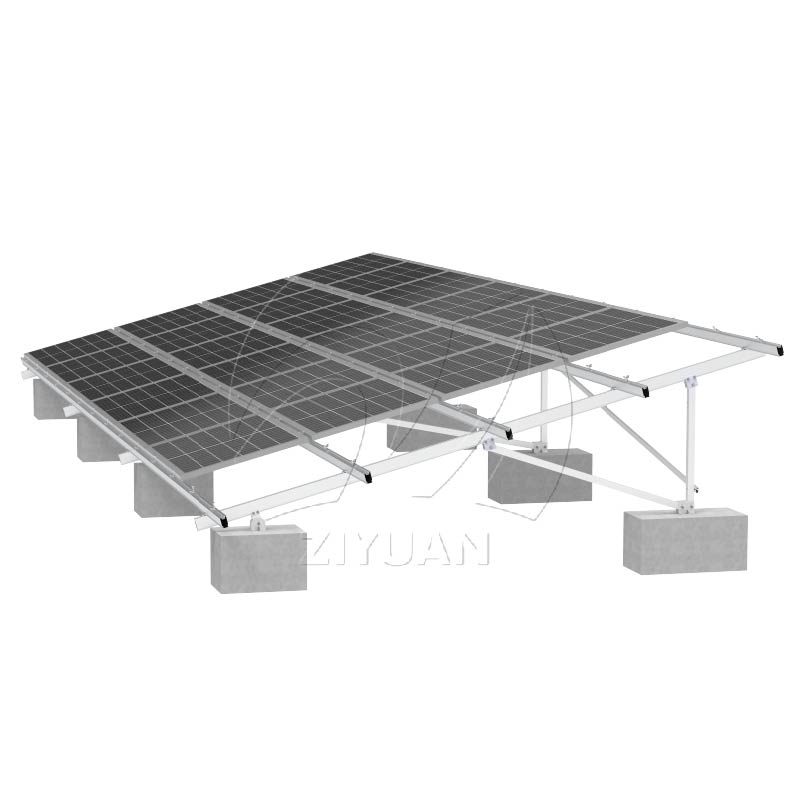 Details of Aluminum Ground Mounting Structure -- Aluminum Solar Ground Mount with Concrete Base