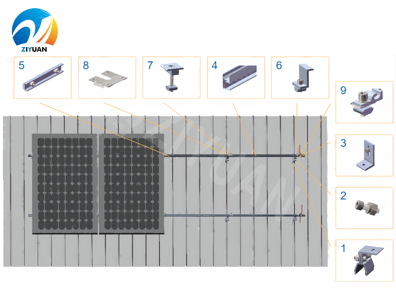 Kliplock Roof Mounting Structure