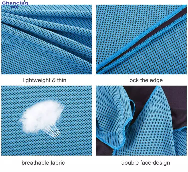Quick dry travel sport gym magic instant ice microfiber cooling towel with silicone case
