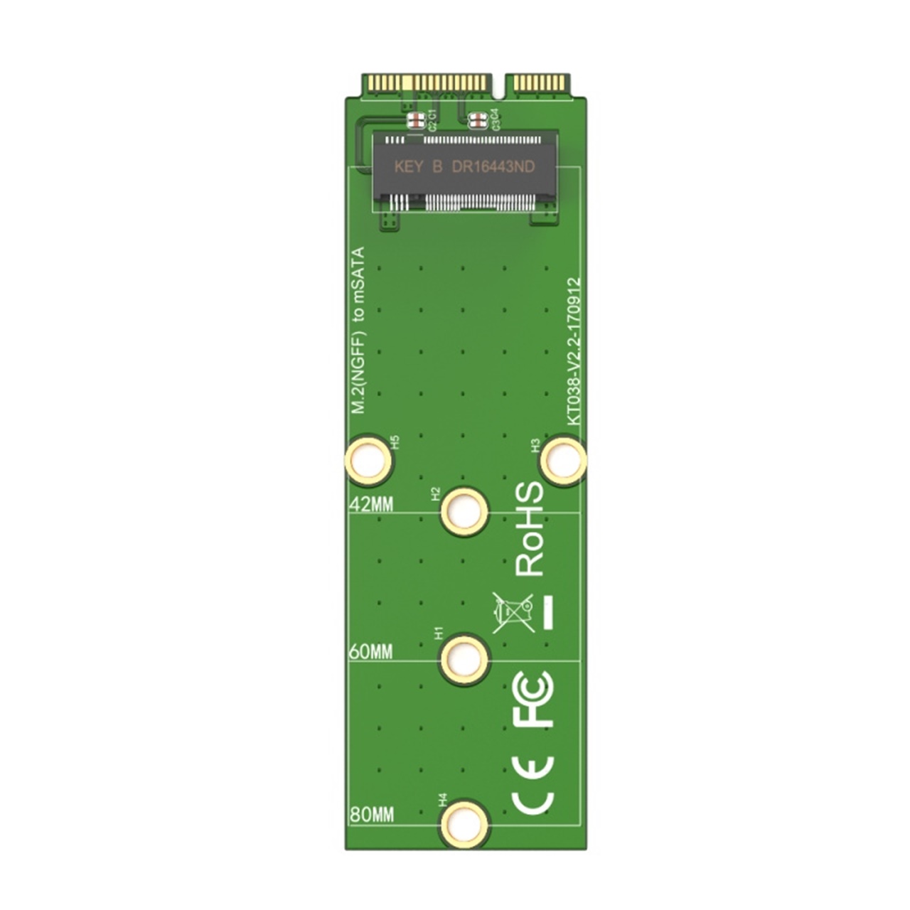 KT038A M.2（NGFF） TO mSATA adapter for B+M key M2 SSD 2242