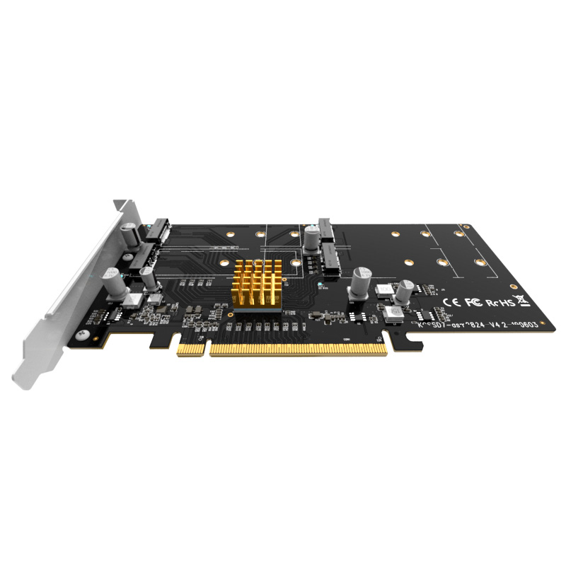 KCSSD7 PCIe x 16 to 4 Bays NVMe M.2 Adapter Card